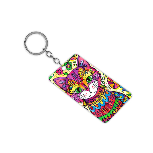 Trippy Cat Keychain