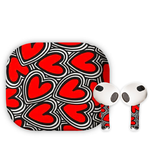Red Hearts Earbuds Skin