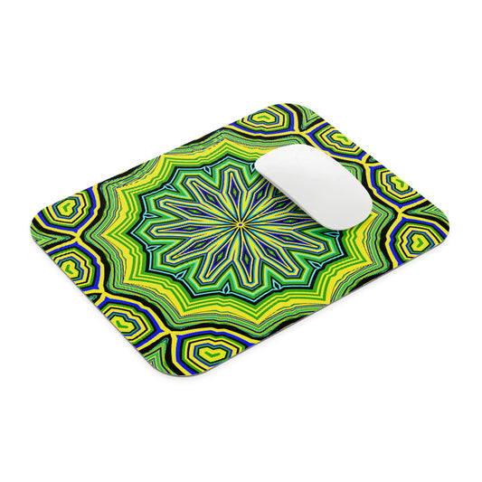 Illusionate Green Fluid Mouse Pad