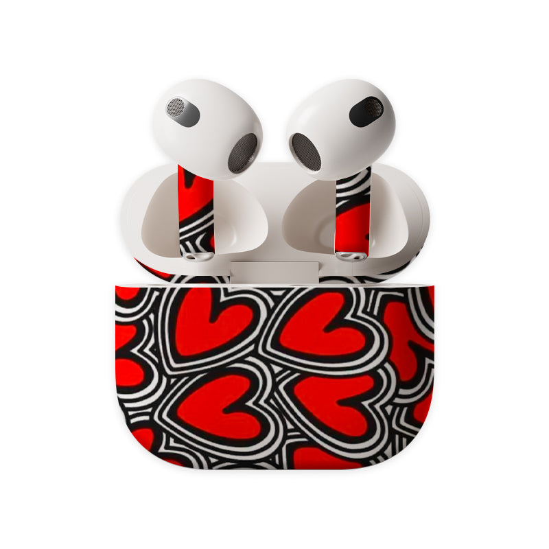 Red Hearts Earbuds Skin