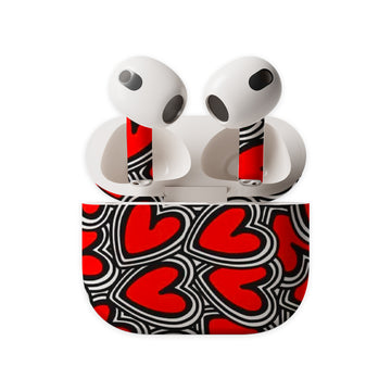 Red Hearts Earbuds Skin
