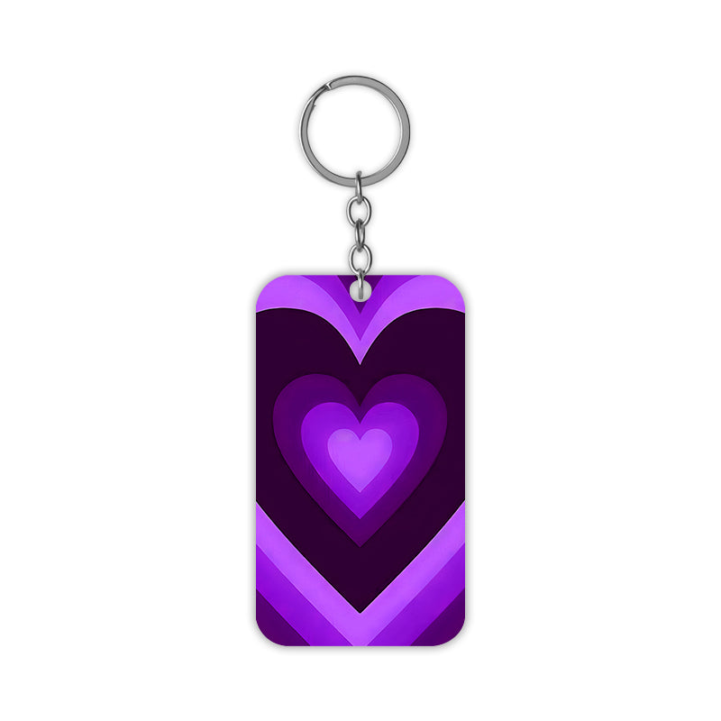 Purple Hearts Keychain