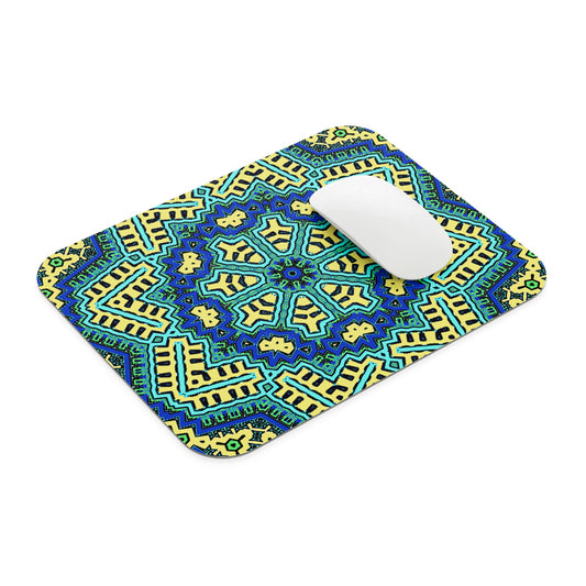 Blue Trippy Hippie Mouse Pad