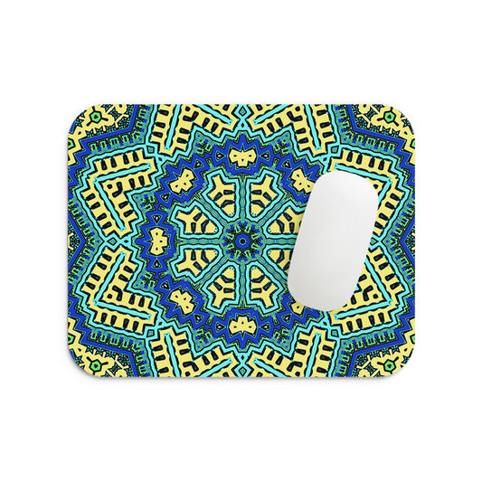 Blue Trippy Hippie Mouse Pad
