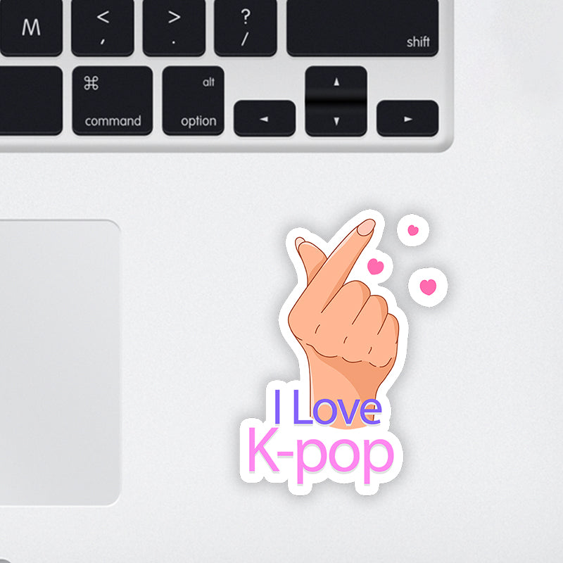 I Love K-Pop Laptop Sticker
