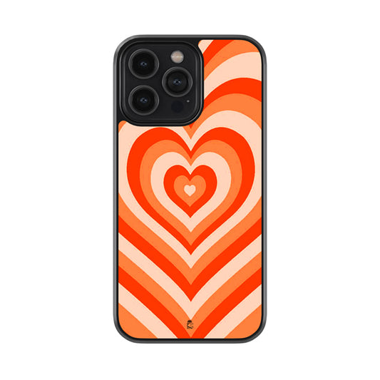 Orange Hearts Glossy Metal Case