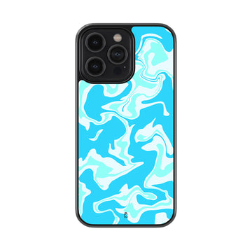 Blue Water Pastel Glossy Metal Case