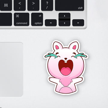 Bunny Cry  Laptop Sticker