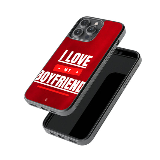 I Love My Boyfriend Glossy Metal Case