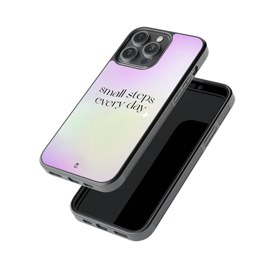 Small Steps Every Day Gradient Glossy Metal Case