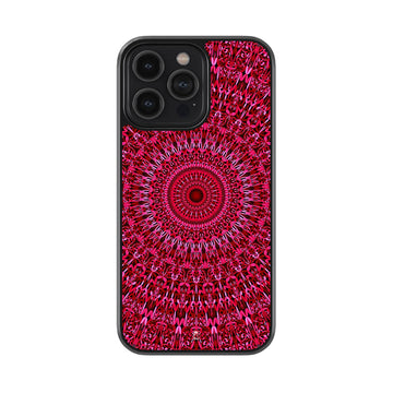 Magenta Rangoli Glass Case