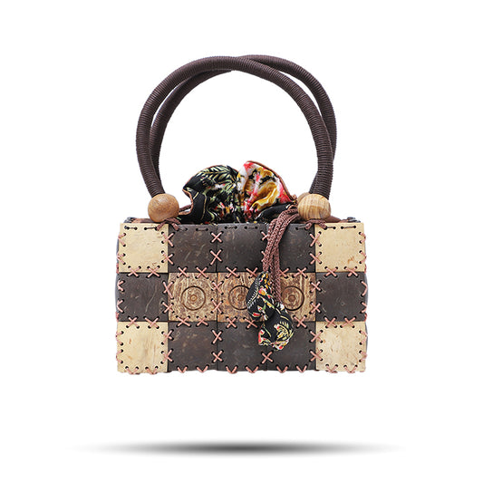 Enchanting Velvety Knot Coconut Shell Bag