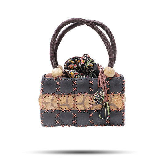 Slender Velvety Knot Coconut Shell Bag