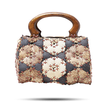 Hexa Prism Satchel Coconut Shell Bag