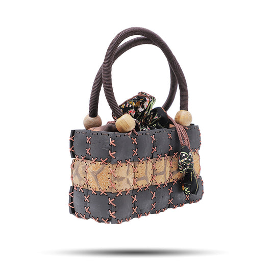 Slender Velvety Knot Coconut Shell Bag