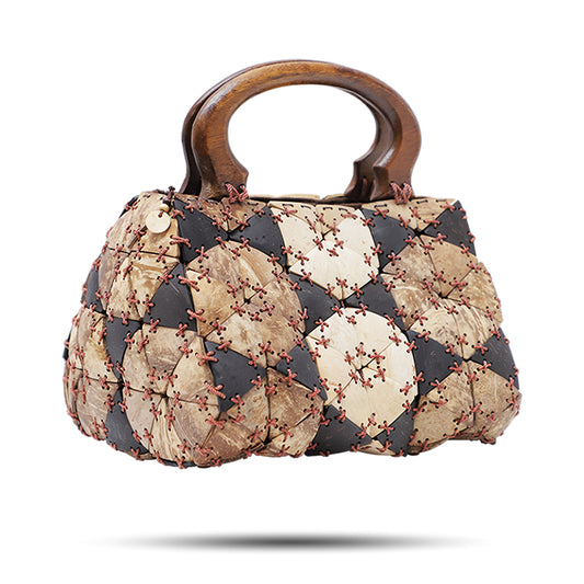Hexa Prism Satchel Coconut Shell Bag