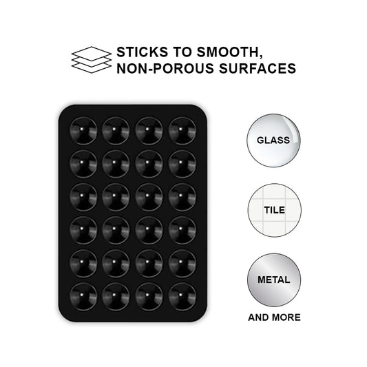 Black Soft Silicone Suction Phone Sticky Grip