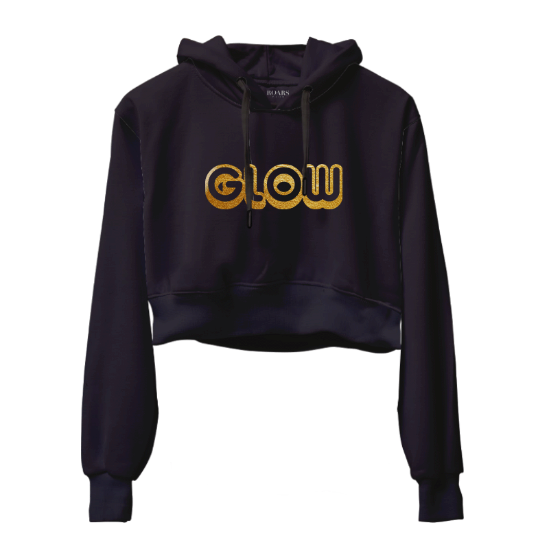 Ever Glow Gold Reflective Foil Crop Hoodie