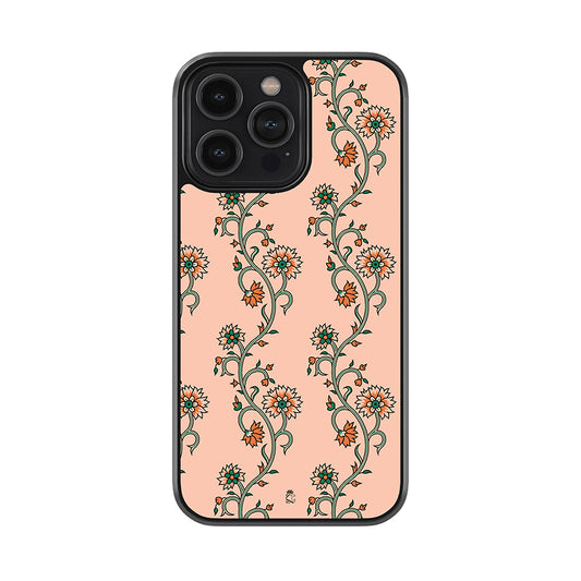 Floral Ornament Saree Glossy Metal Phone Case