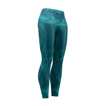 Spiral Blue High Waist Leggings