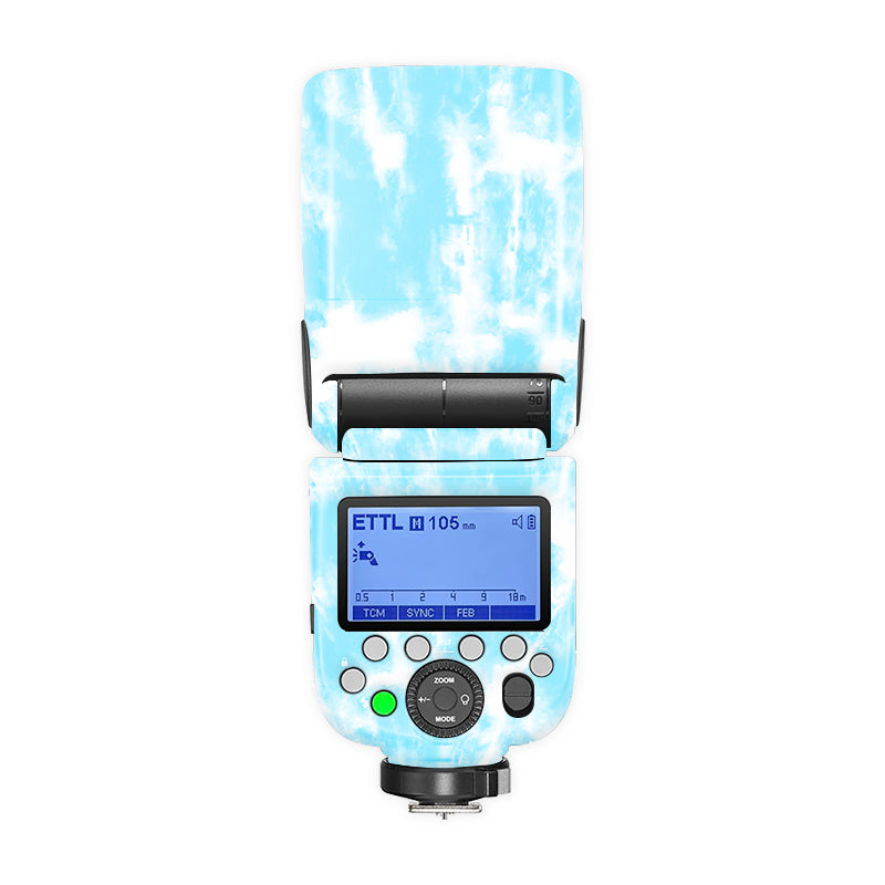 Blue Tie-Dye Patches Camera Flash Skin