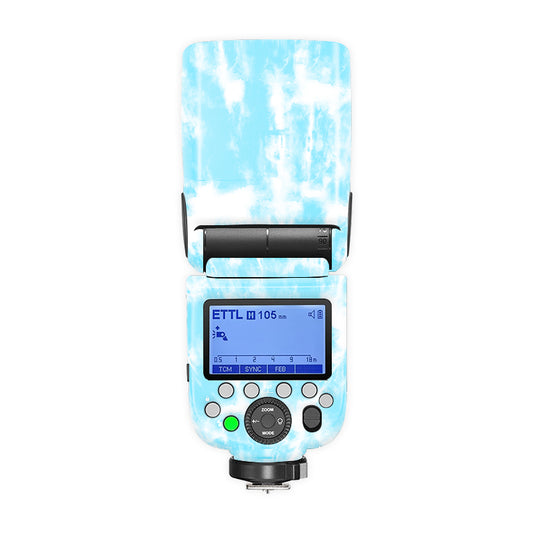Blue Tie-Dye Patches Camera Flash Skin