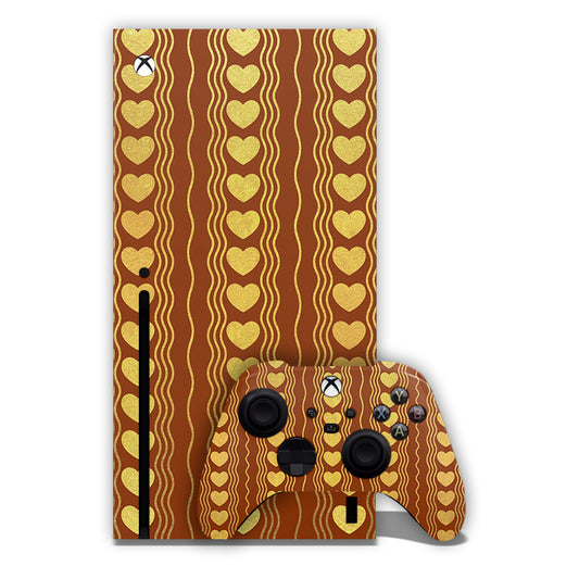 Brown Hearts Xbox Skin