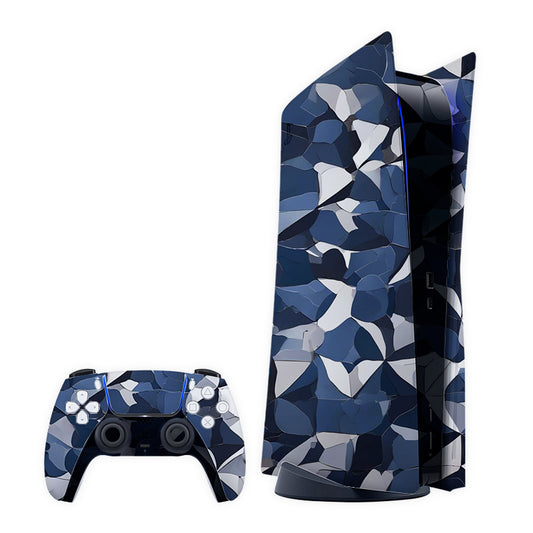Blue and White Stones Play Station Skin