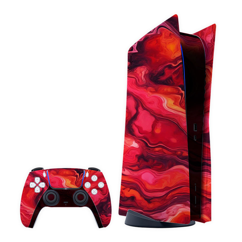 Red Swirl Play Station Skin