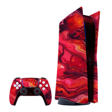 Red Swirl Play Station Skin