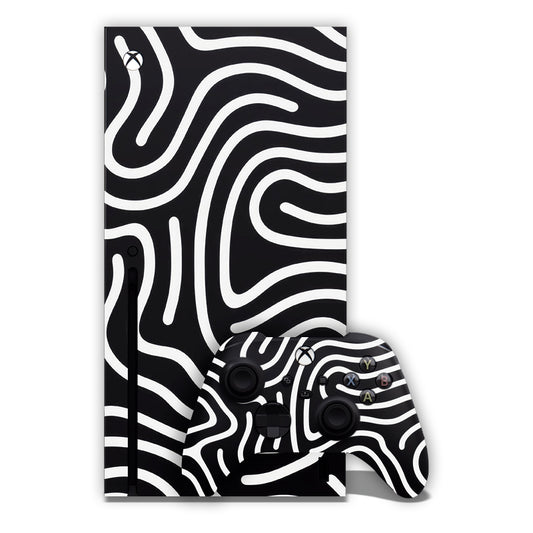 Black and White Doodle Xbox Skin