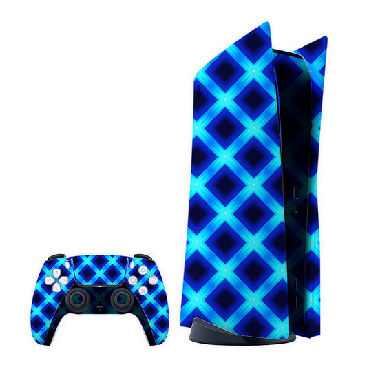 Quad Blue Neons Play Station Skin