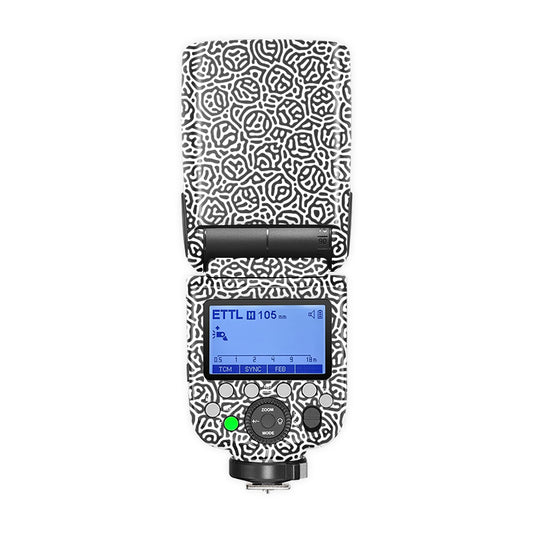 Black and White Manchow Topo Camera Flash Skin