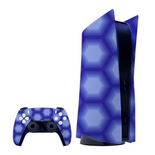 Blue Hexagons Play Station Skin