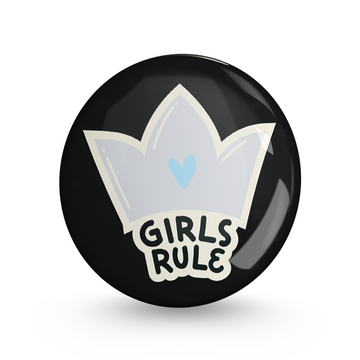 Girls Rule Pin-back Button Badge