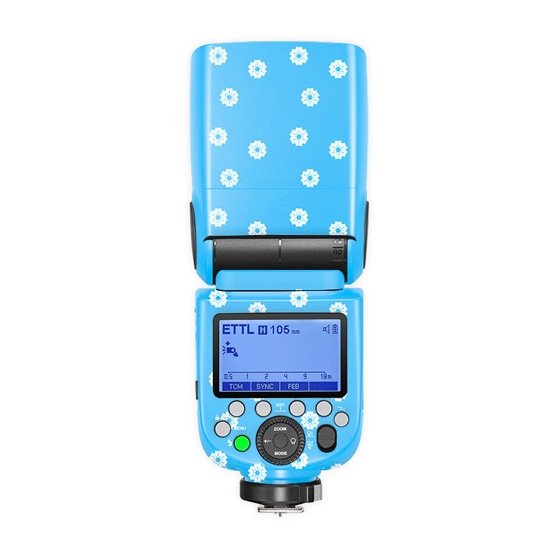 Blue Florals Camera Flash Skin