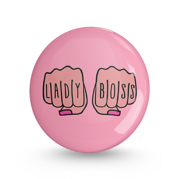 Lady Boss Hands Pin-back Button Badge