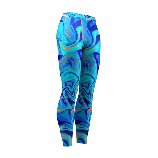 Blue Ripple High Waist Leggings