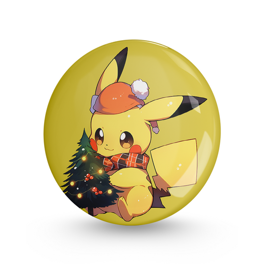 Poke Christmas Pin-back Button Badge