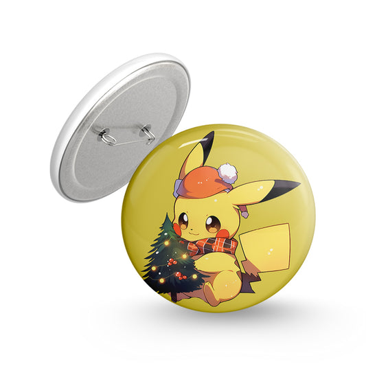 Poke Christmas Pin-back Button Badge
