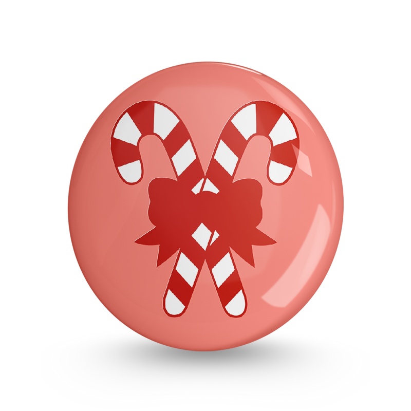 Candy Cane Pin-back Button Badge
