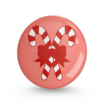 Candy Cane Pin-back Button Badge