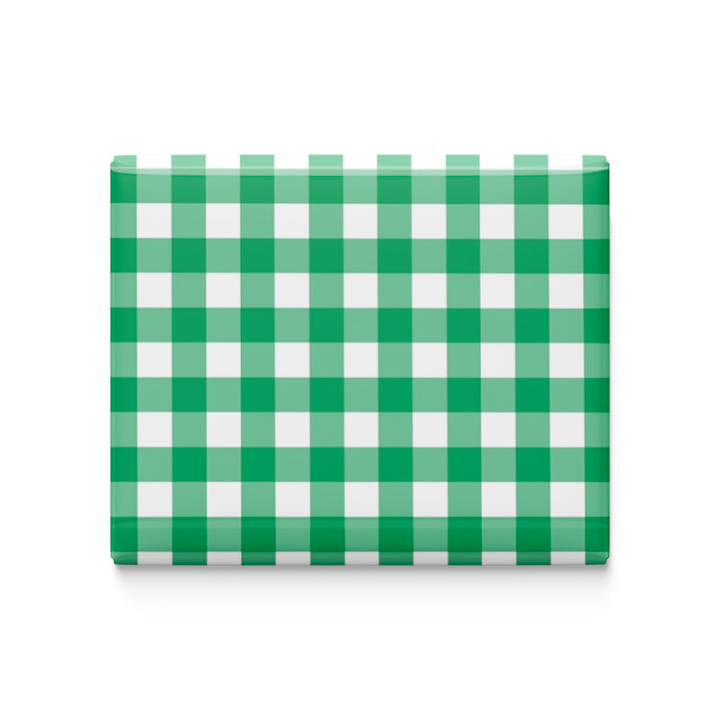 Green Squared Patterns Fridge Magnet