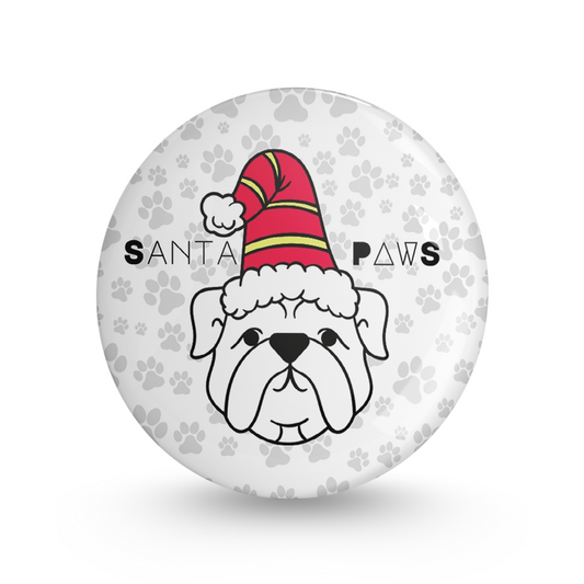 Santa Paws Pin-back Button Badge