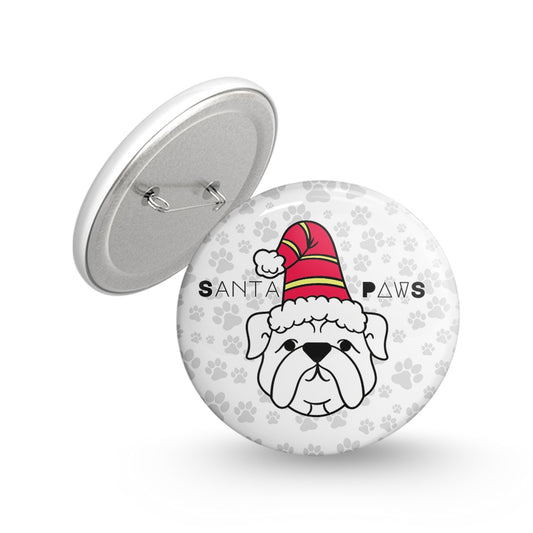 Santa Paws Pin-back Button Badge