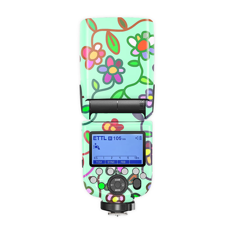 Green Florals Camera Flash Skin