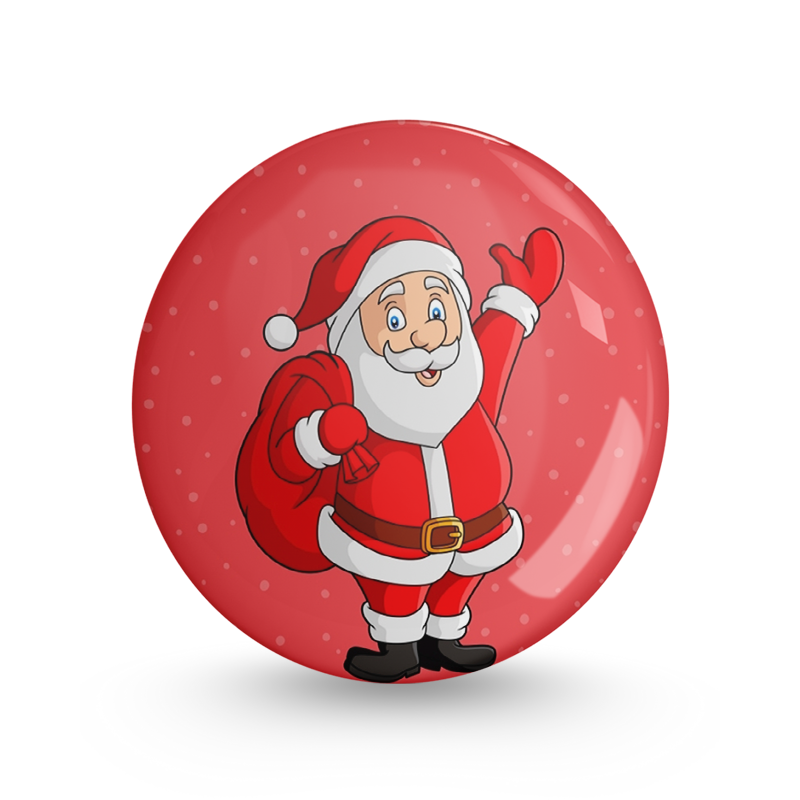 Santa Claus Pin-back Button Badge