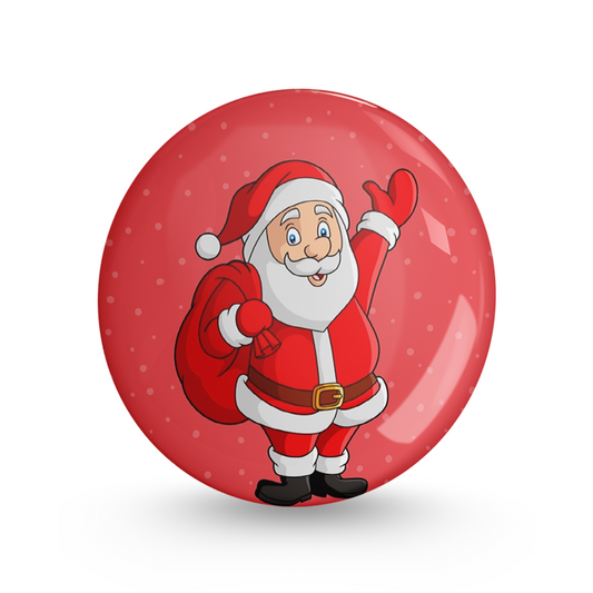 Santa Claus Pin-back Button Badge