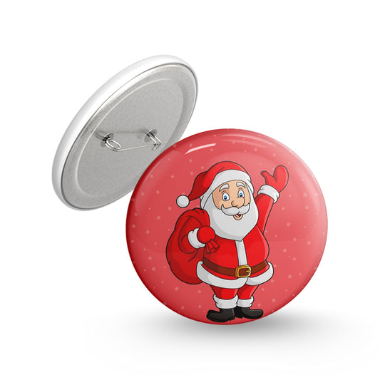 Santa Claus Pin-back Button Badge
