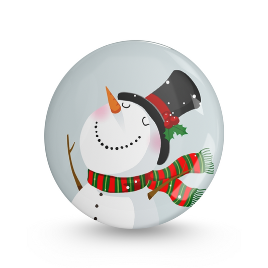 Snow man Pin-back Button Badge